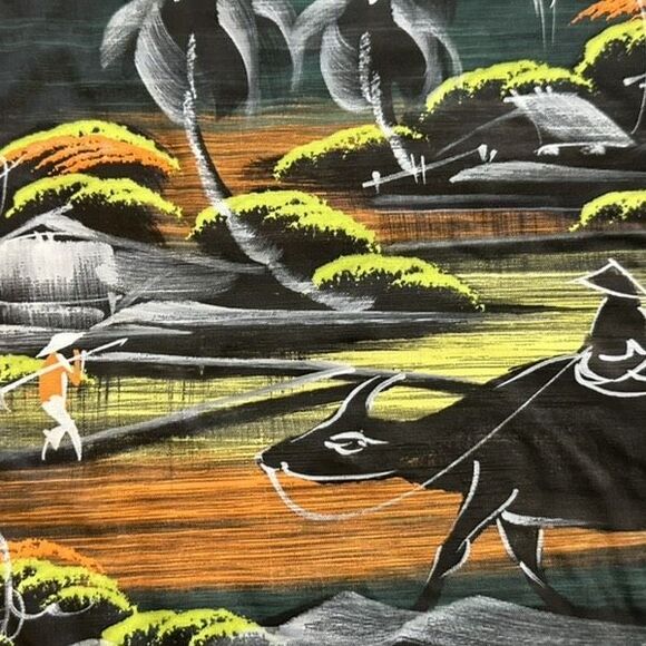 Asian Multicolor Silk Vietnamese Art Painting Unframed Size 16"x 10 1/4" - Picture 6 of 6